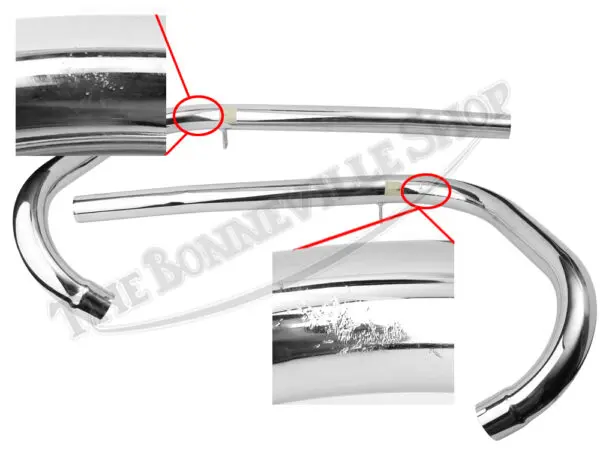 Triumph 3TA 5TA T100 Exhaust Pipe Set 1958-1966 PN# 70-3992 70-3994-2nd