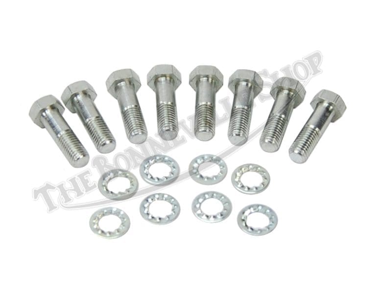 8-Pack Triumph Bonneville Cylinder Base Nuts - PN# 21-0692 - Plated Finish