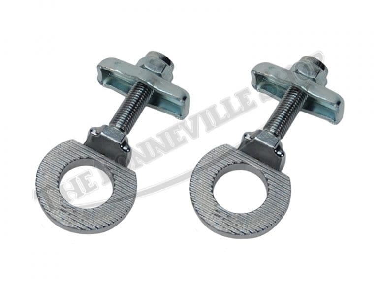Triumph 350 500 650 Stainless Steel Rear Wheel Adjusters With Hardware