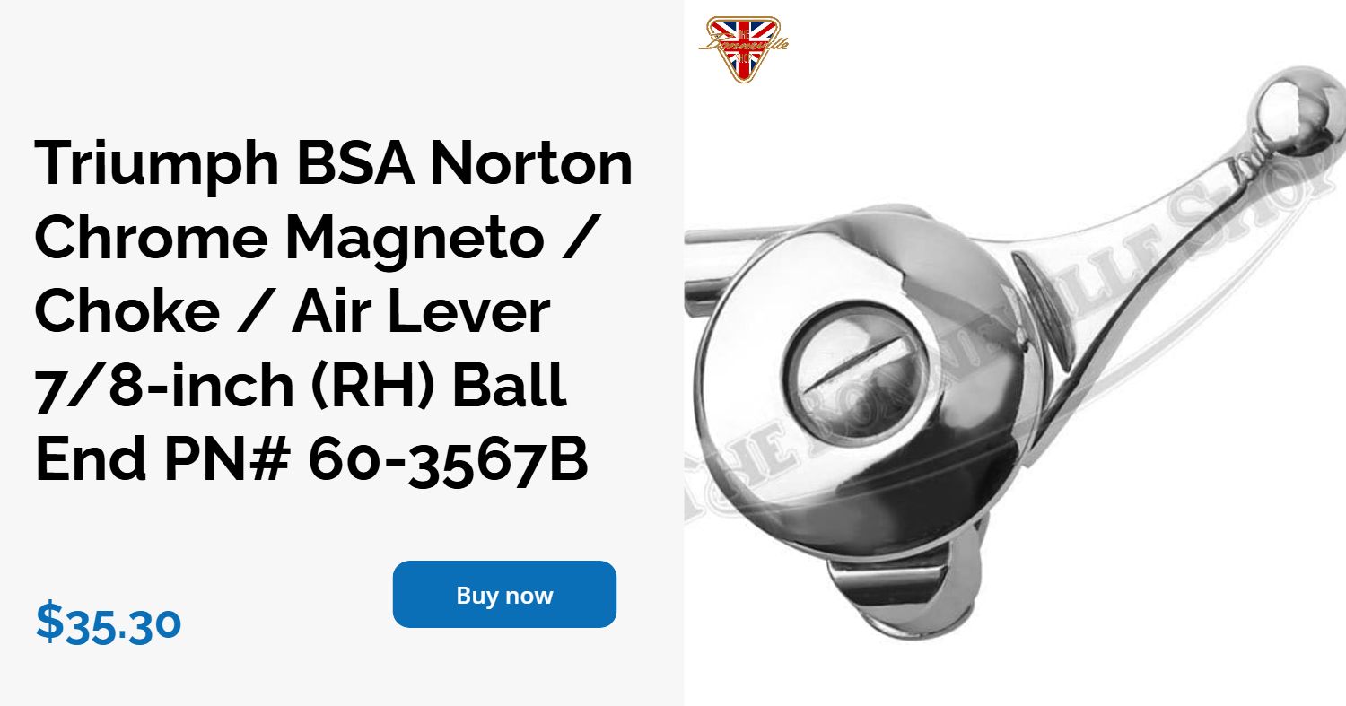 Right-Hand Air Choke/Magneton Control Lever For BSA, Triumph, Norton, AJS – 7/8" Fit, Vintage Bike Part