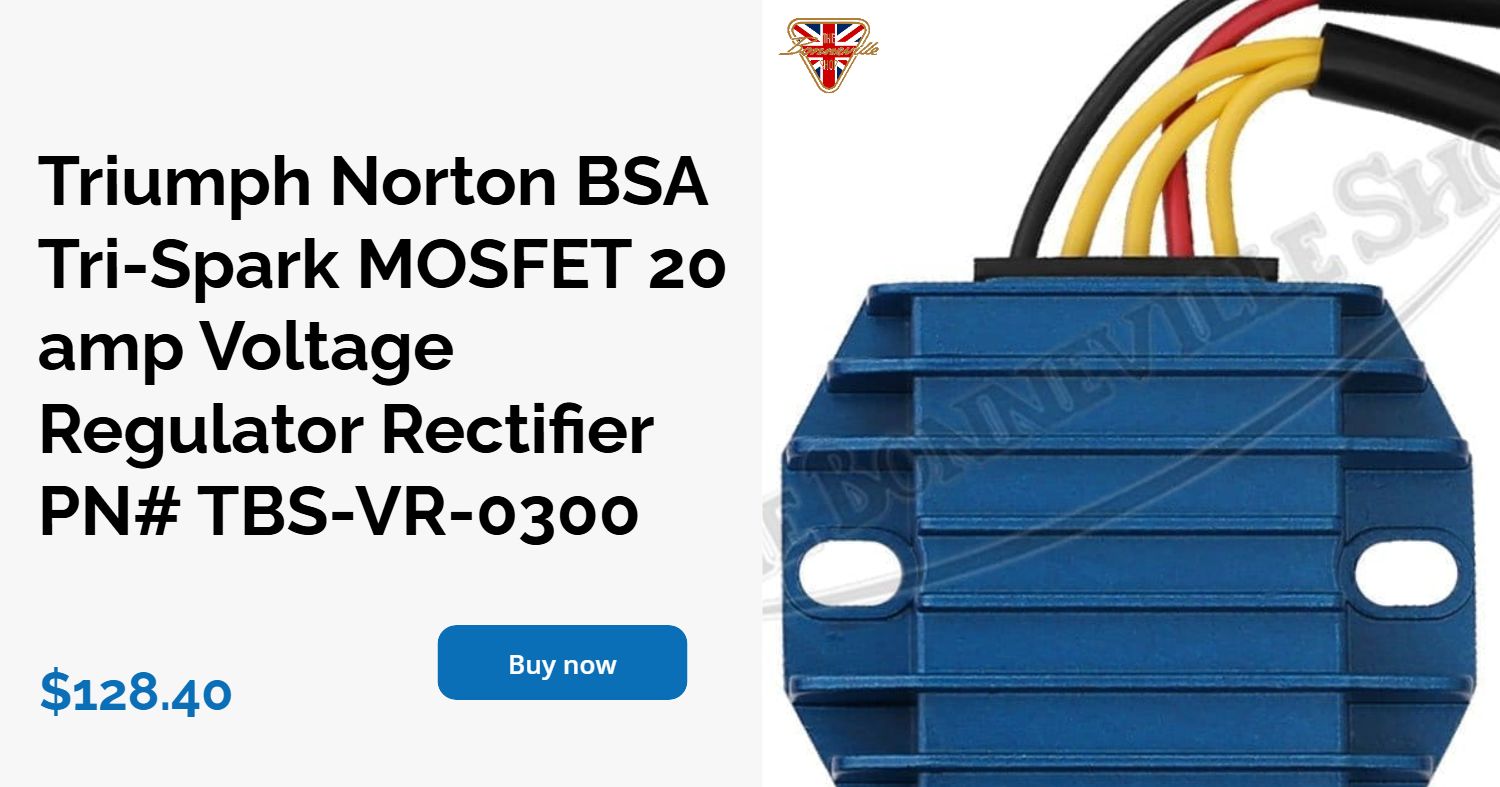 Triumph Norton BSA Tri-Spark MOSFET 20 Amp Voltage Regulator