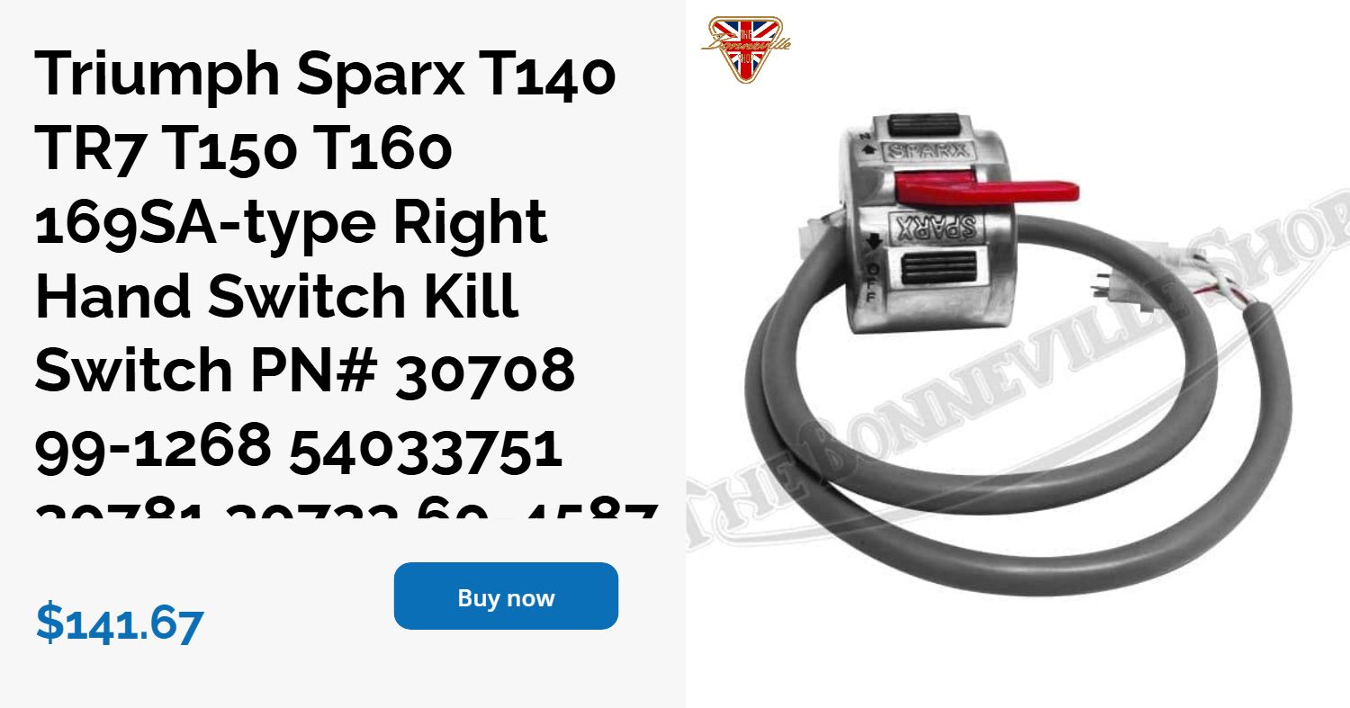 Triumph Sparx 169SA-type Right Hand Switch Kill Switch-Buy Online