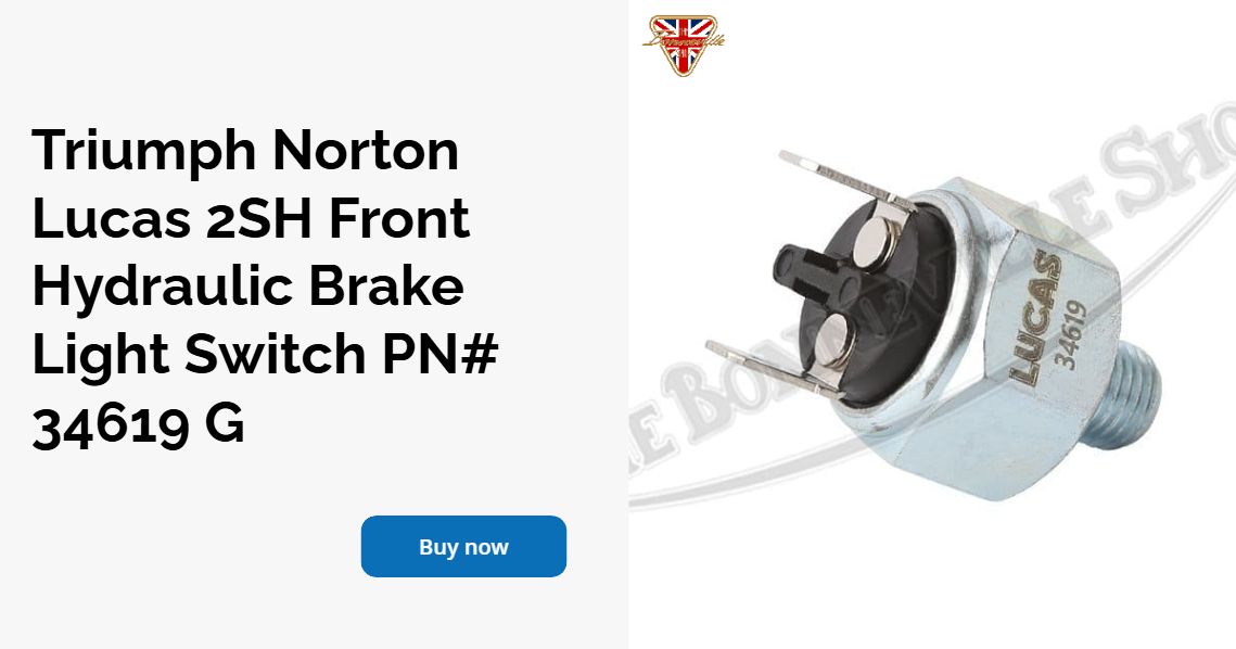Norton Lucas 2SH Front Hydraulic Brake Light Switch PN# 34619 G