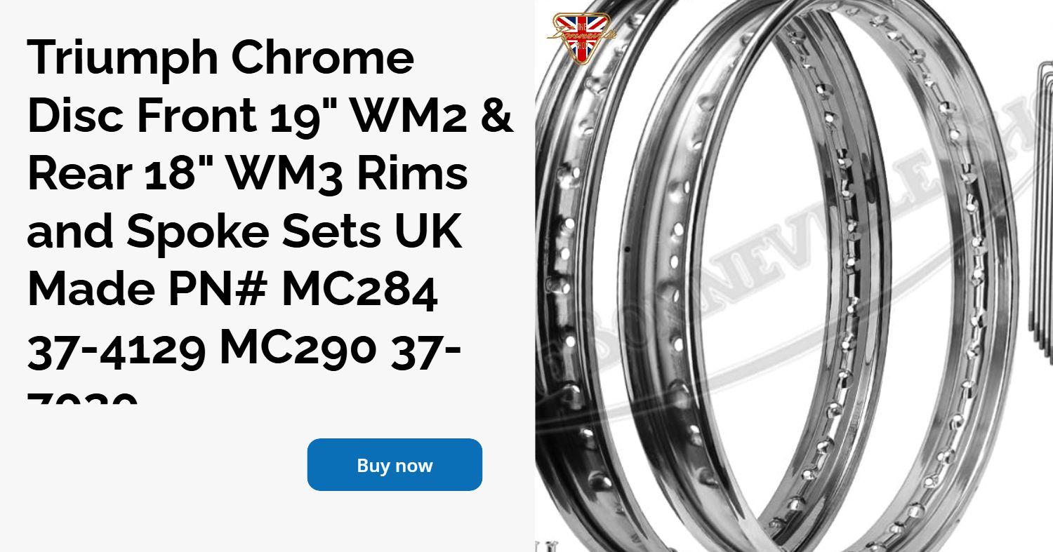 Buy Triumph Chrome Disc Front 19 WM2 Rear 18 WM3 Rims And Spokesets Online